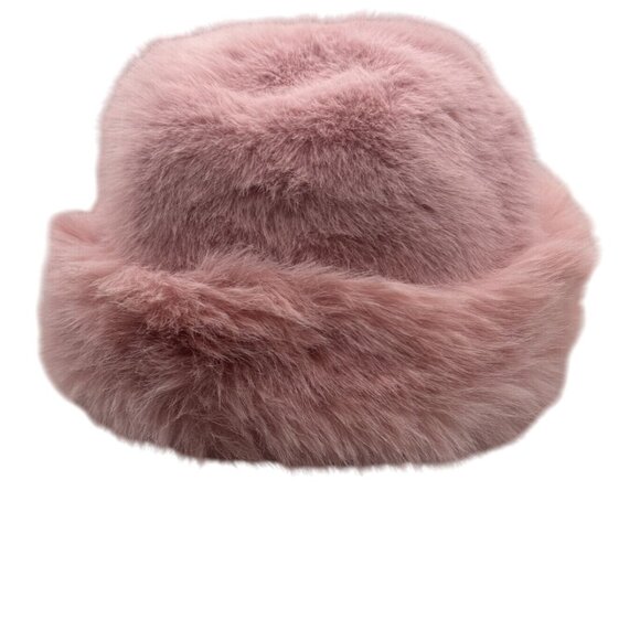 2/$30 Faux Fur Pink OS Mongolian Hat Brimless Plush Fluffy Skiing Riding Warm - Picture 7 of 10